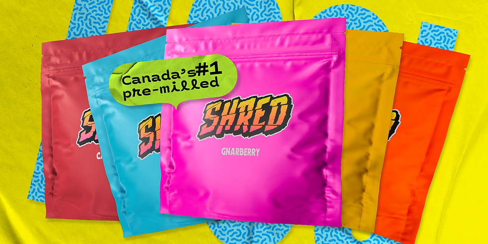An array of SHRED pre-milled flower.
